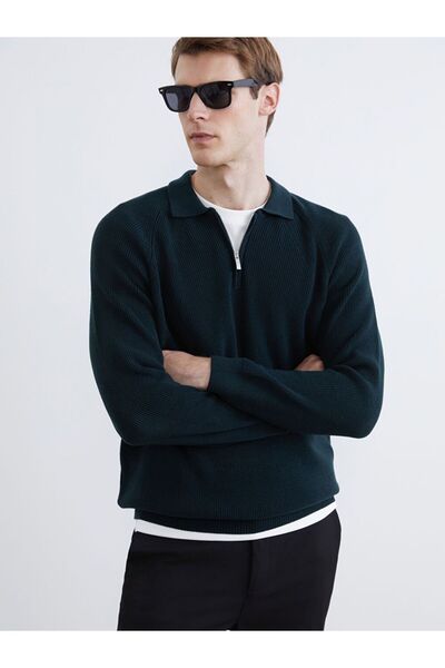 LC Waikiki Southblue Polo Neck Men's Knitwear Sweater