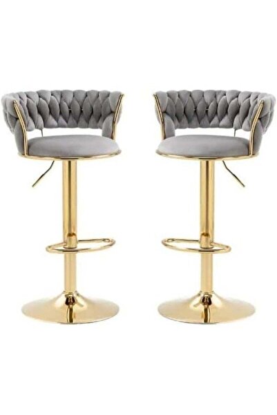 LAOBAN SUPAAR Adjustable Height Metal Frame Cushioned Bar Stool with Emerald Velvet Seat