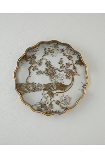 English Home Blad Dekoratif Tepsi 34x34x4 cm Kahverengi