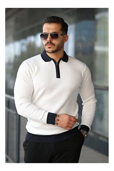 byasafkids Men's Long Sleeve Knitwear with Sleeve and Collar Detailing