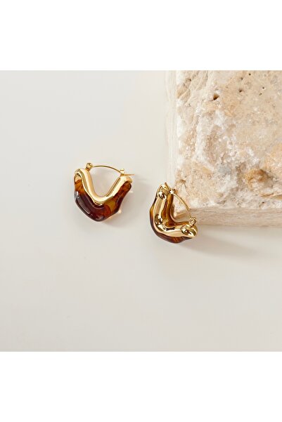 Vesce Atelier Amber V-Hoop Steel Earrings