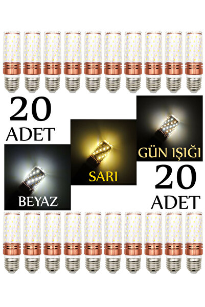 MŞ Aydınlatma 20 ADET E27 DUYLU 3 FONKSİYONLU MISIR LED AMPUL