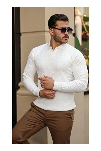 byasafkids Men's Hair Weave Pattern Long Sleeve Knitwear