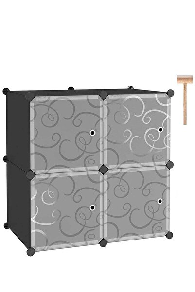 Generic Cube Storage Organizer with Doors, 4-Cube Shelves, Closet Cabinet, DIY Plastic Modular Books