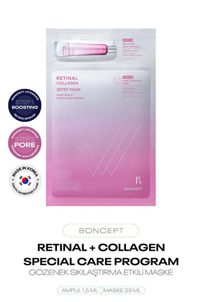 BONCEPT 2 Adımlı Retinal Kolajen Serum Maske Seti Retinal Collagen Shot 2Step...