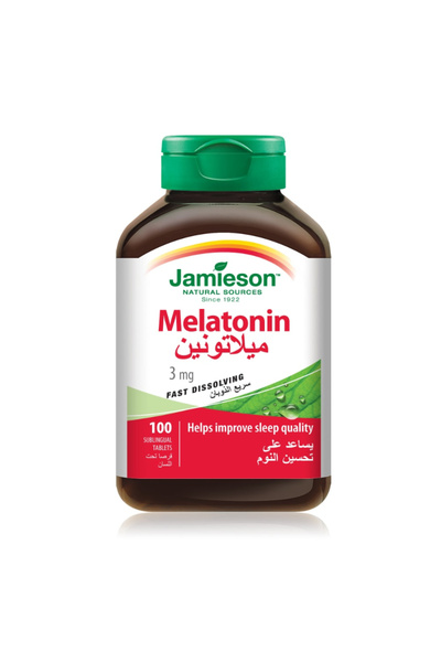 Jamieson أقراص ميلاتونين 3 ملغ تحت الجلد 100 قرص