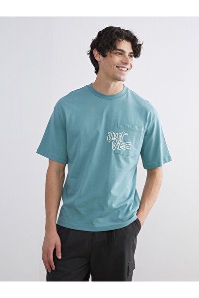 LC Waikiki Peak New Season Crew Neck Printed Combed Cotton Men's T-Shirt