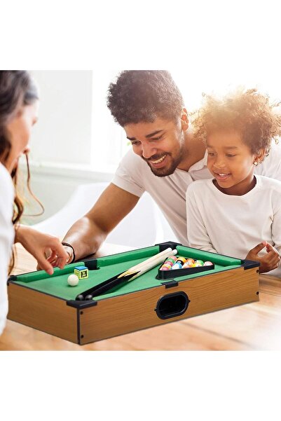 Cici Oyuncak Mini American Pool Table Çocuk Ahşap Masaüstü Bilardo Oyunu