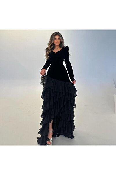 Seela Luxury black evening dress