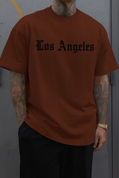 E-ROMA تيشيرت للجنسين مطبوع عليه لوس أنجلوس Q5