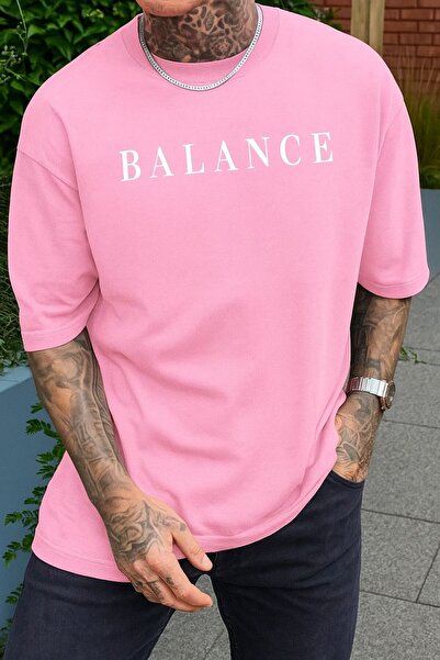 BENROMA تيشيرت للجنسين مطبوع عليه BALANCE