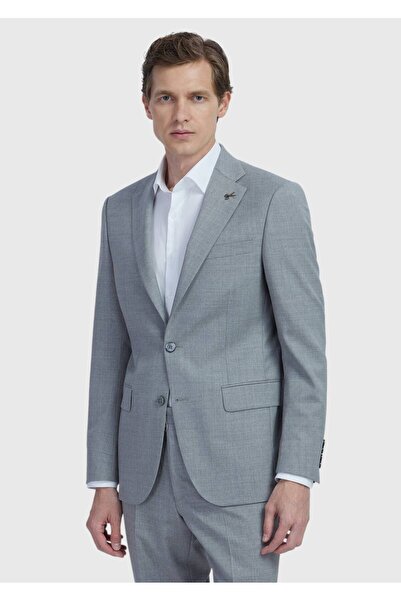 Ramsey Gray Plain Modern Fit Wool Blend Suit