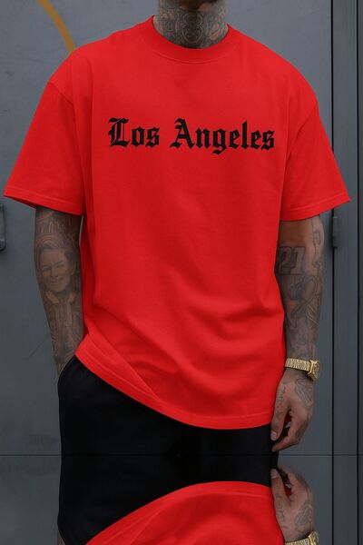 E-ROMA تيشيرت للجنسين مطبوع عليه لوس أنجلوس Q5