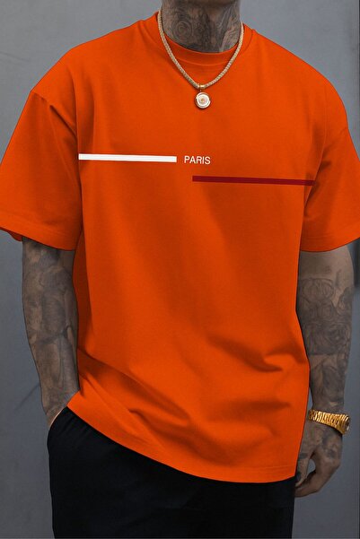 BENROMA تيشيرت مطبوع عليه باريس للجنسين