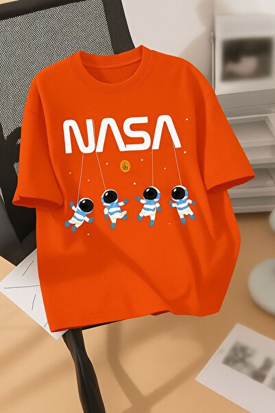 BENROMA تيشيرت للجنسين مطبوع عليه ناسا