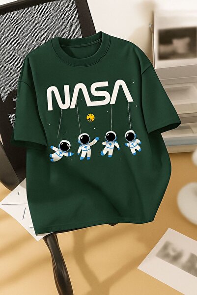 BENROMA تيشيرت للجنسين مطبوع عليه ناسا