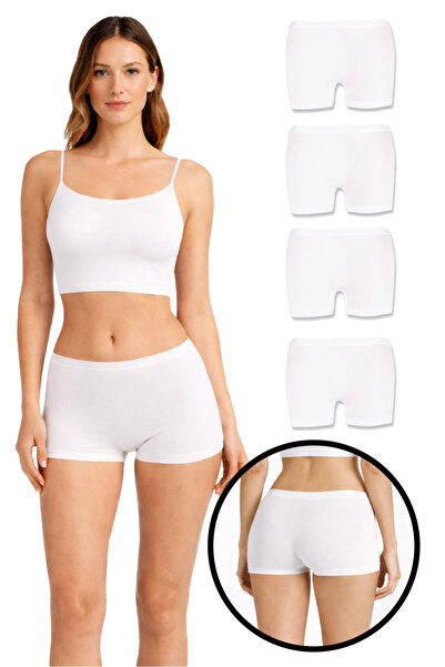 Lantliv 4 Pieces Cotton Comfortable Women's Boxers, Women's Boxer Underwear, Boxers Women