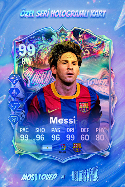 BERKANTTP بطاقة ميسي 2011 من سلسلة الهولوغرام الأكثر شعبية من إيليت فوتبول