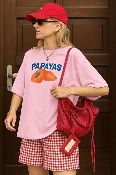 BENROMA تيشيرت للجنسين مطبوع عليه بابايا