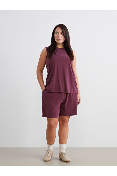 LC Waikiki شورت نسائي من مزيج المودال بخصر مطاطي من سيراي للموسم الجديد