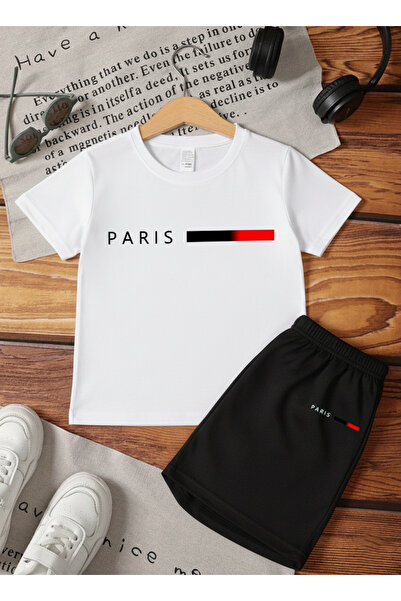 Let's Wear Paris Premium Boys' Top and Bottom T-Shirt Shorts Set