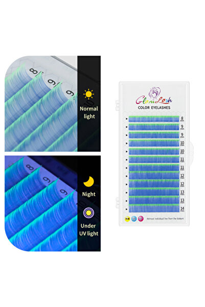 Choice4 8-14mm MIX 0.07mm D UV Blue Green GLAMLASH Colored Lashes Literary Morandi Grey Individual Natural F