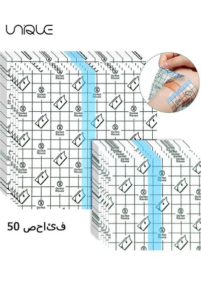 Unique 50 قطعة من ضمادات لاصقة شفافة قابلة للتمدد مقاومة للماء للاستحمام