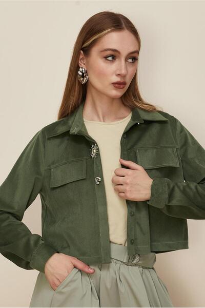 Alvina Velvet Blouse with Button Detail 46238