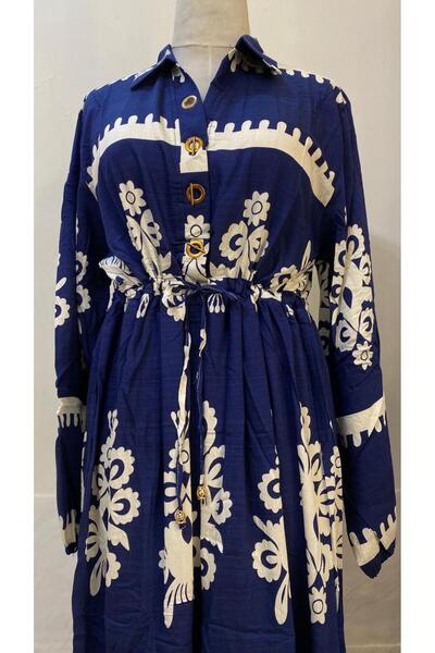 ISHRAQAT AL-AMAL Long dress (one size, free size) with long sleeves, elasticated cuffs, and front buttons, for modest looks.