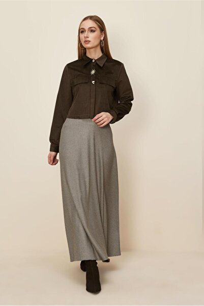 Alvina Velvet Blouse with Button Detail 46238