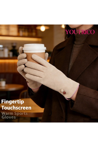 Youtrico قفازات حرارية نسائية - قفازات صوفية دافئة وخفيفة الوزن، مناسبة للاست...