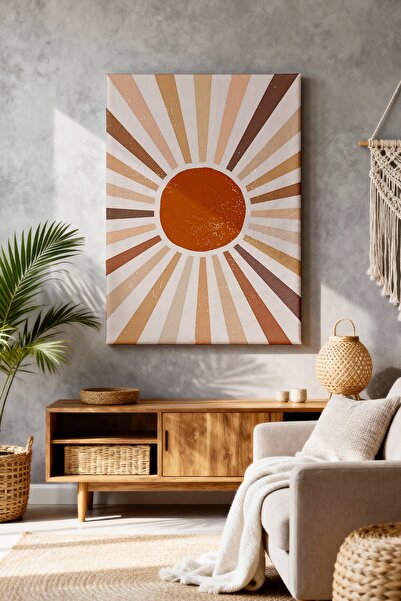 ART NEST DEKOR BOHEM ÇİZGİLİ GÜNEŞ CANVAS TABLO