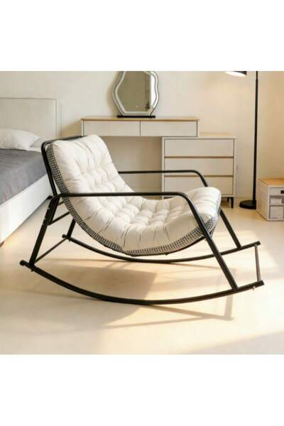 Mtanvxay أريكة هزازة عصرية - أريكة قصة فضفاضة مبطنة بوسائد ناعمة مناسبة للشرف...