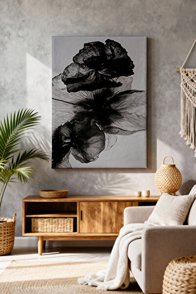 ART NEST DEKOR SİYAH GELİNCİK CANVAS TABLO