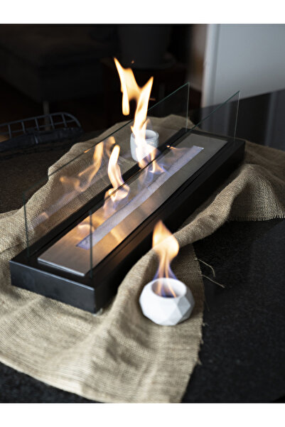 flamesan MASAÜSTÜ ŞÖMİNE MEGA BOY, YÜKSEK ISITMA ÖZELLİĞİ, BACASIZ VE KOKUSUZ...