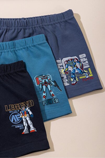 BAYKAR Erkek Çocuk Pamuklu Baskılı Rahat Kesim Likralı Boxer 3'lü Paket 3538 ...