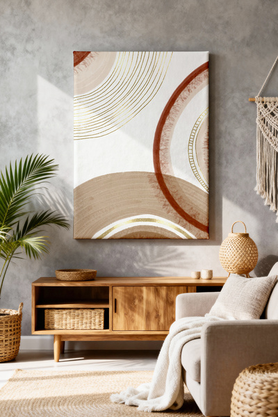 ART NEST DEKOR BOHEM YUVARLAK DESENLER CANVAS TABLO