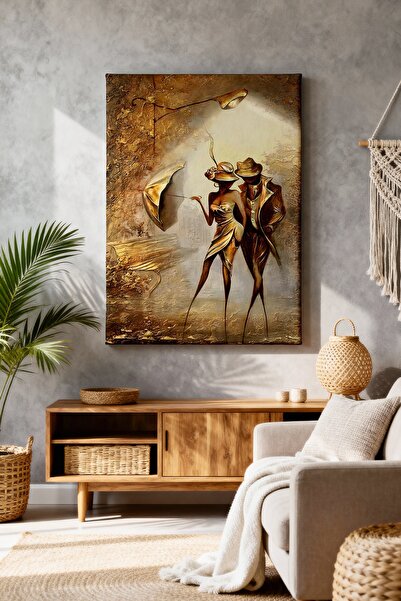 ART NEST DEKOR ŞEMSİYELİ LADY VE KONT CANVAS TABLO