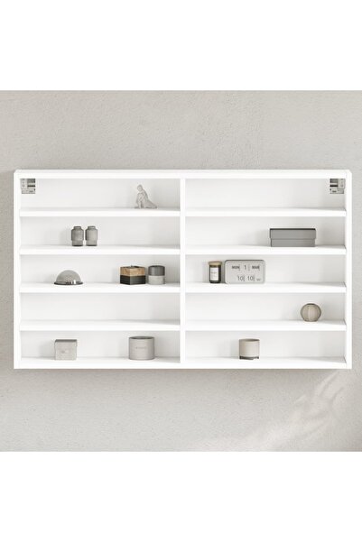 vidaxl Vitrine Cabinet White 100x15x58 cm Engineered Wood