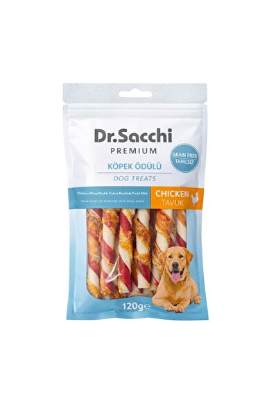 Dr. Sacchi Dr.Sacchi Premium Tavuk Sargılı Çift Renkli Sığır Derisi Burgu Çub...