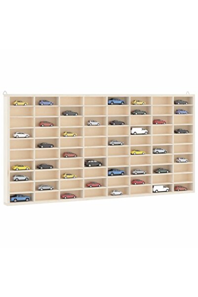 vidaxl Wooden Collector's Display Case with 80 Compartments 80x4.5x40.5cm
