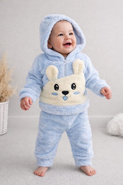 Arı Bebe Baby Boy Velsoft Hooded Double Tracksuit Set