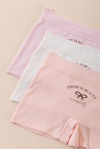 BAYKAR Момичешки памучни боксерки с цветен принт, 3 броя в пакет 5719 Цветни