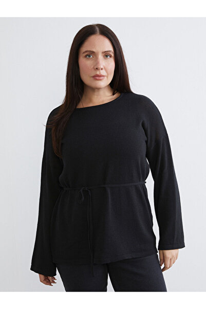 LC Waikiki Black plus size crew neck women's knit sweater from plus-store