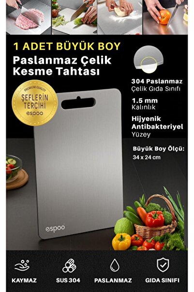 Espoo Design 1 Piece Stainless Steel Cutting Board Meat Vegetable Chopping Board