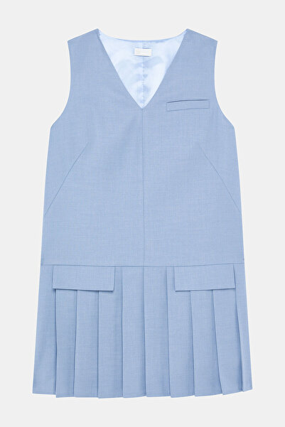 W Collection MAVİ YÜNLÜ MİNİ ELBİSE