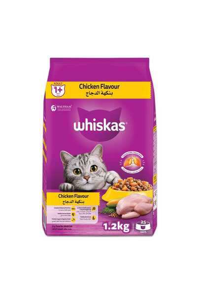 Whiskas Chicken Flavour Cat Dry Food for Adult Cat 1+ Years 1.2 kg Complete & Nutritious