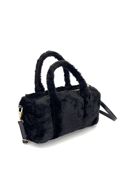 Zealous Geantă de damă cu curea din pluș din blană
