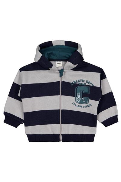 Civil Baby Striped 6-18 Months Cardigan - Navy Blue 6-9 Months