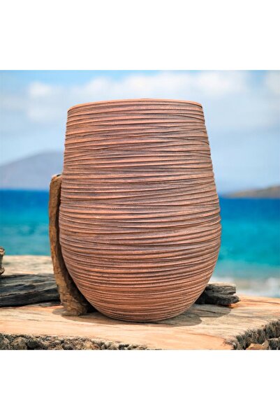 egesaksı Büyükboy Eskitme U Jar çömlek saksı 🪴